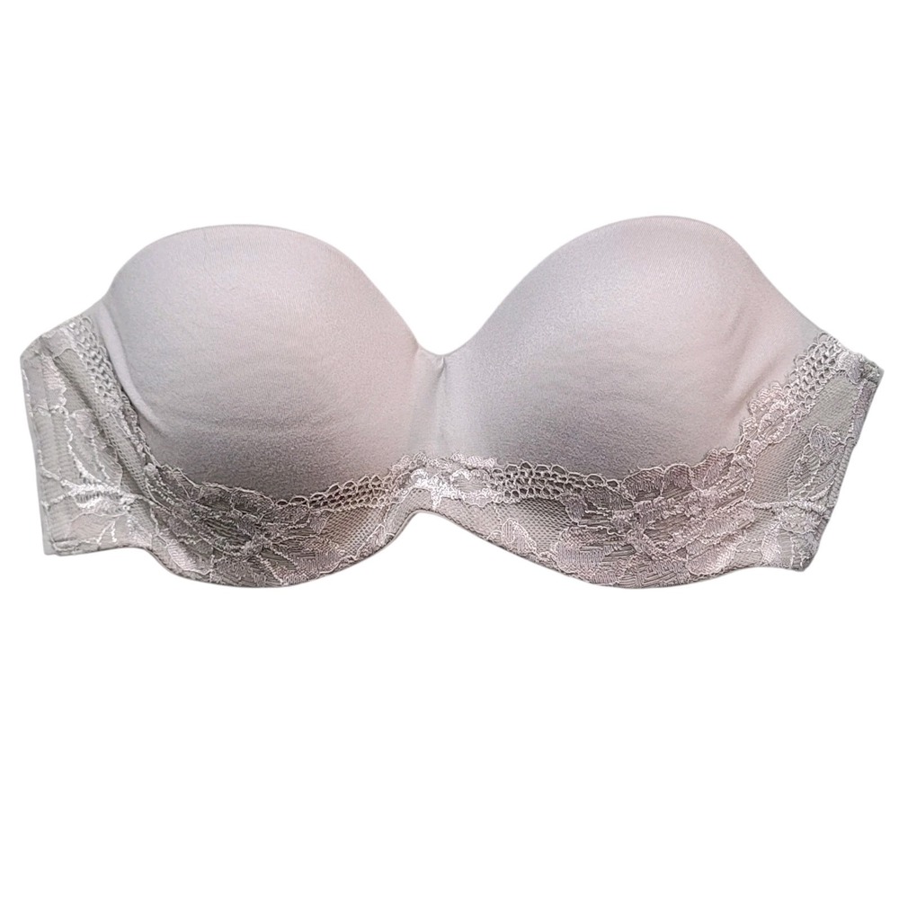 Victorias Secret Body‎ by Victoria Gray Lined Strapless Bra 34B Underwire Formal